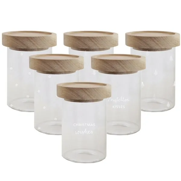Mini storage jars "Christmas" white 9cm Set of 6 - Eulenschnitt - Article Picture 2
