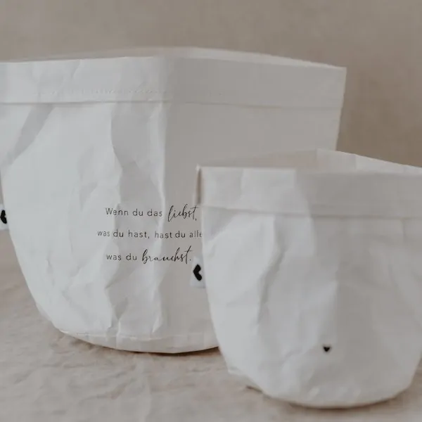 Paper bag "Alles was du brauchst" set of 2 white - Eulenschnitt - Article Picture 1