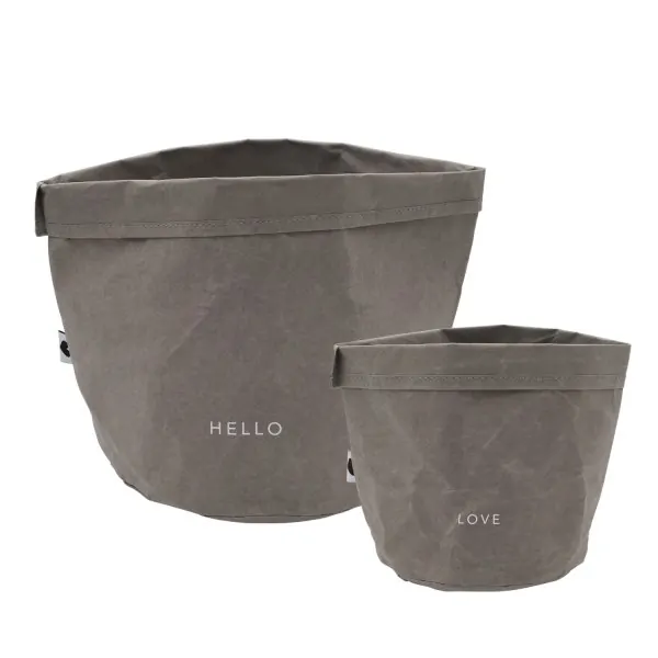 Paper bag "Hello & Love" set of 2 gray - Eulenschnitt - Article Picture 2