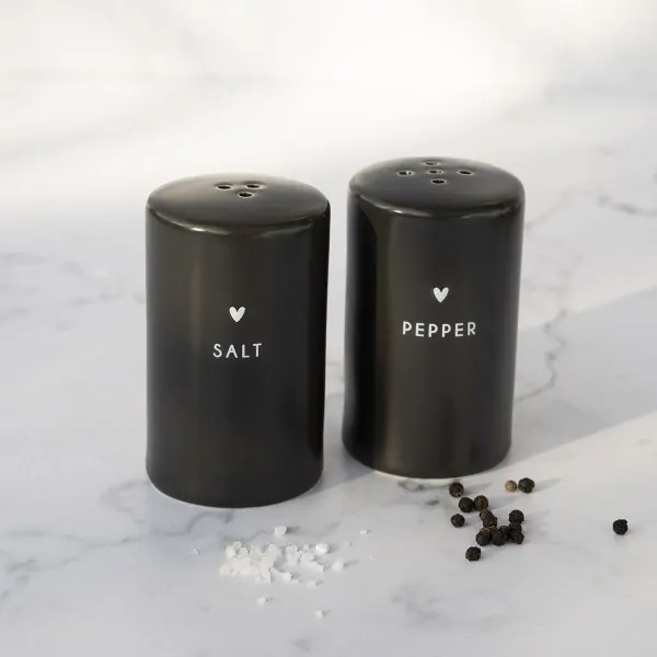 Salt and pepper shaker "salt & pepper" black matt - Bastion Collections - Article Picture 2