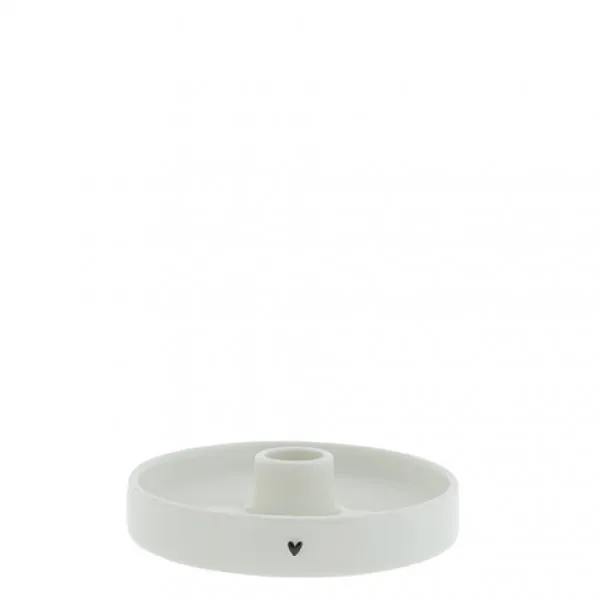 Candlestick "heart" white round - Bastion Collections - Article Picture 1