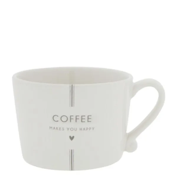 Tazza "COFFEE MAKES YOU HAPPY" grande grigio - Bastion Collections - Immagine dell'oggetto 1