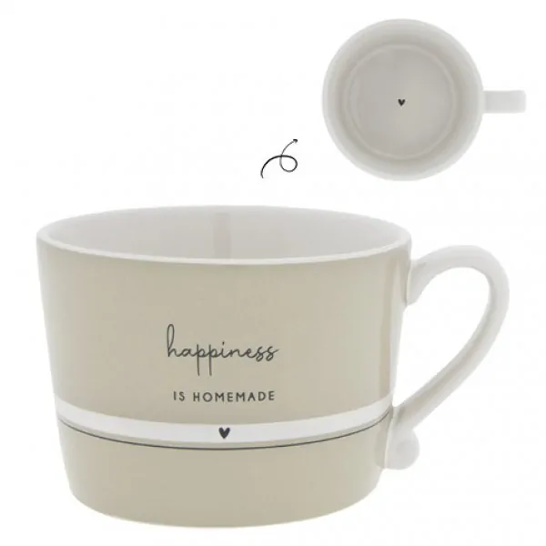 Cup "Happiness is homemade" big beige - Bastion Collections - Article Picture 1