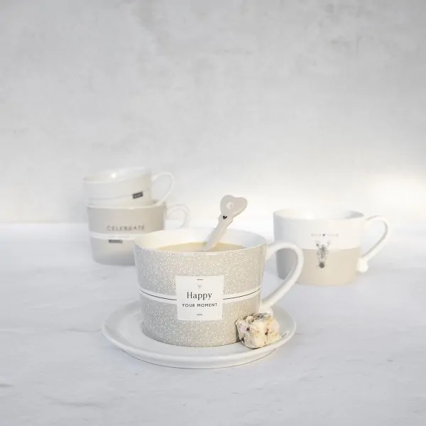 Cup "Hello and Stripes" small beige - Bastion Collections - Article Picture 4