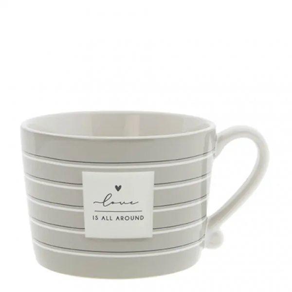Tasse "love is all around" grand beige - Bastion Collections - Photo de l'article 1