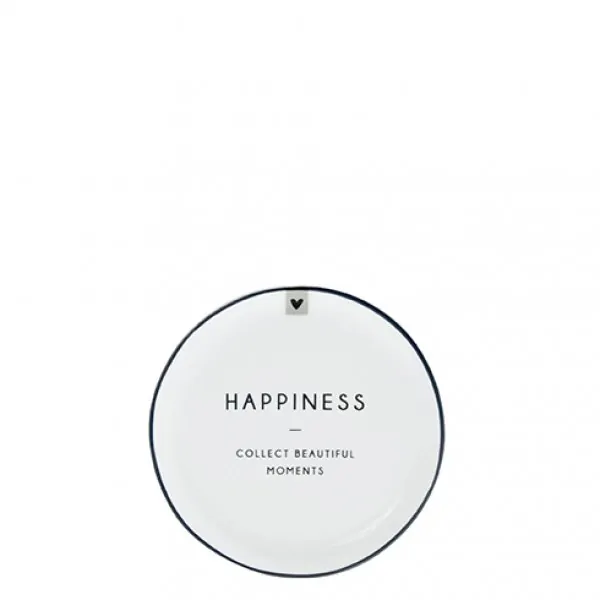 Tea bag plate "Happiness – Collect Beautiful Moments" black 9cm - Bastion Collections - Article Picture 1