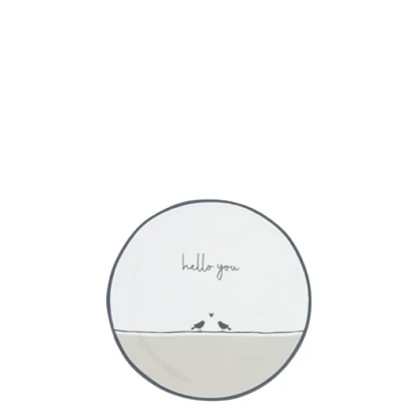 Tea bag plate "hello you" black 9cm - Bastion Collections - Article Picture 1