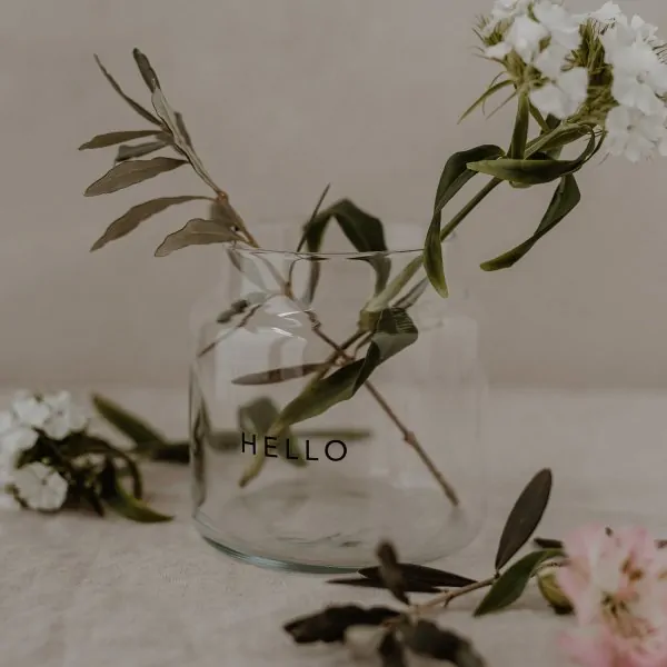 Vase aus Glas "Hello" mittel schwarz - Eulenschnitt Artikelbild 1