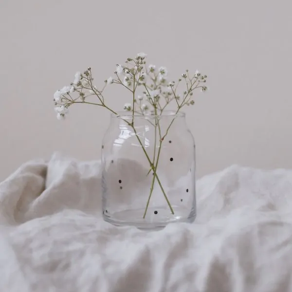 Vase aus Glas Punkte 8x7.5cm schwarz - Eulenschnitt Artikelbild 1