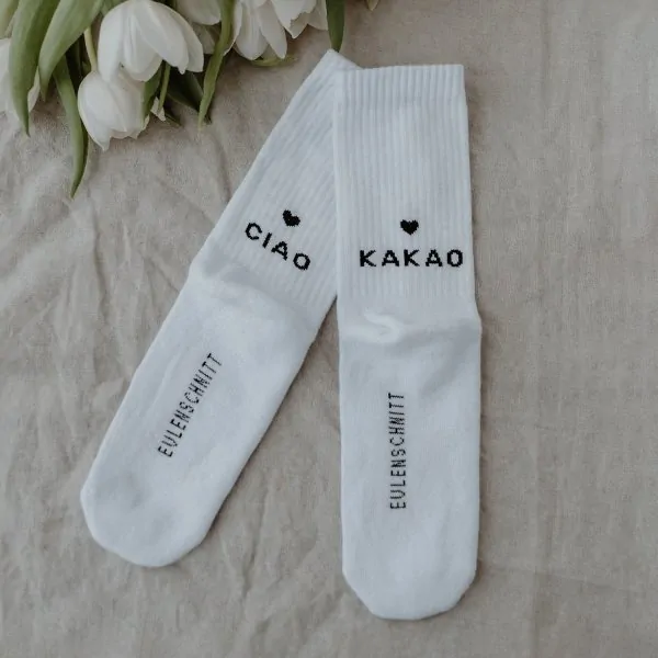 Socken "CIAO KAKAO" weiss 35-38 - Eulenschnitt Artikelbild 4