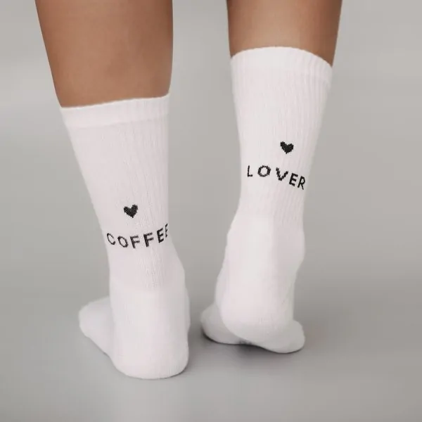Socken "COFFEE LOVER" weiss 39-42 - Eulenschnitt Artikelbild 1
