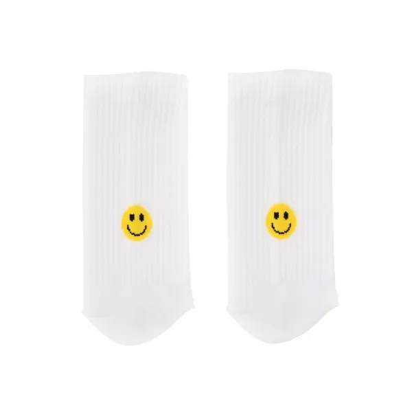 Socken gelbes Smiley weiss 35-38 - Eulenschnitt Artikelbild 2