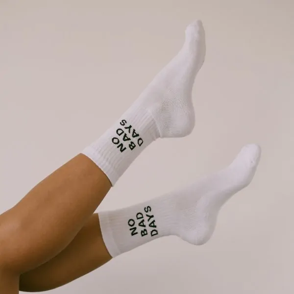 Socken "NO BAD DAYS" weiss 35-38 - Eulenschnitt Artikelbild 1