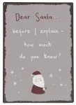 Blechschild "Dear Santa" - Ib Laursen