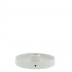 Candlestick "heart" white round - Bastion Collections