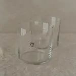 Trinkglas Herz 2er Set schwarz - Eulenschnitt