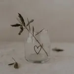 Vase aus Glas Herz klein schwarz - Eulenschnitt