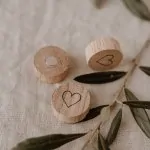 Wooden magnet heart set of 3 - Eulenschnitt